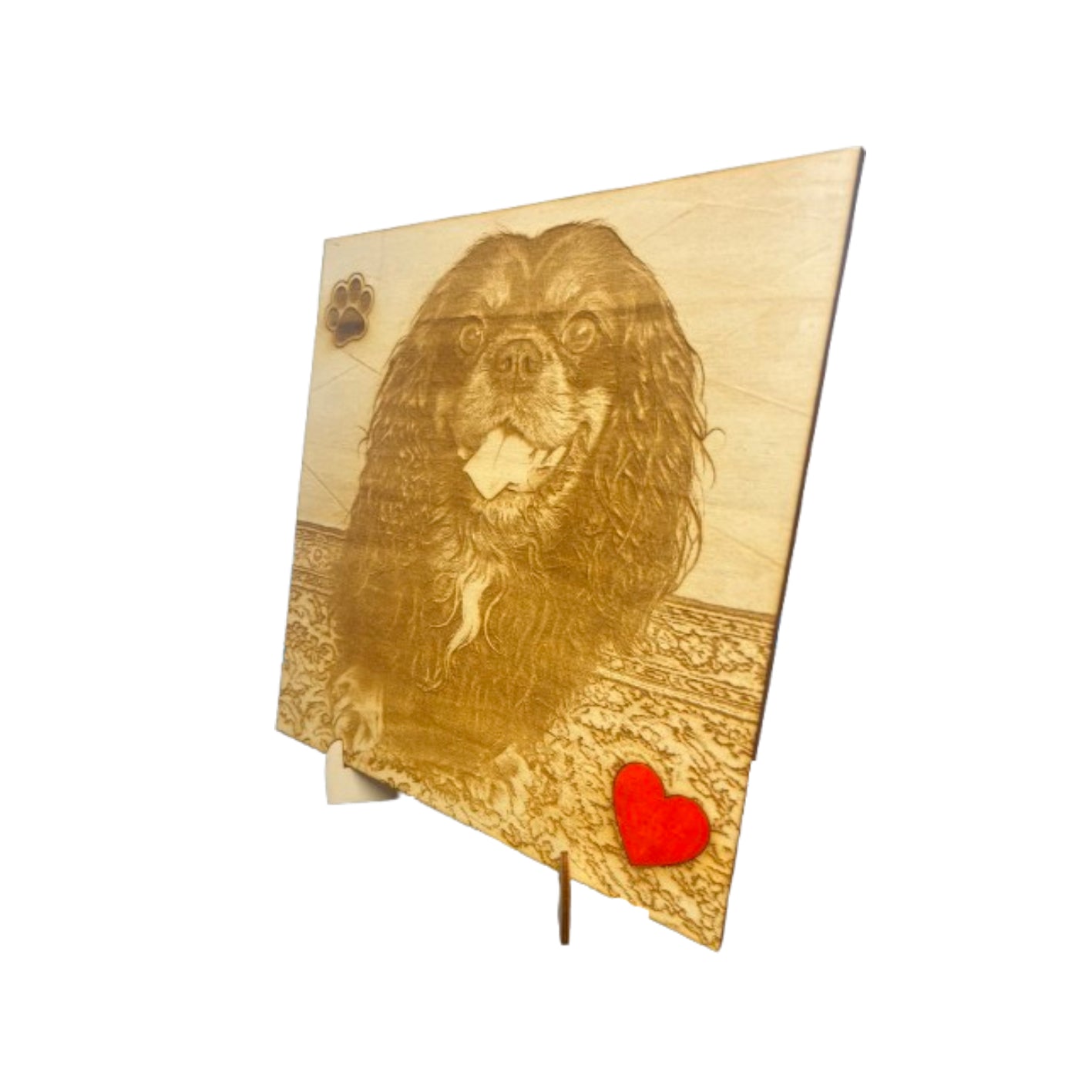 Incisione su legno personalizzata con cavalletto