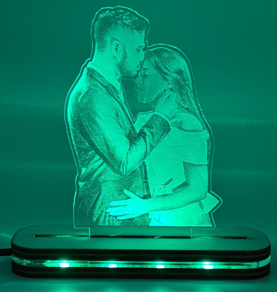 Lampada Personalizzata Con Base A Led in Legno