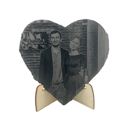 Cuore in Ardesia Personalizzato Inciso al Laser