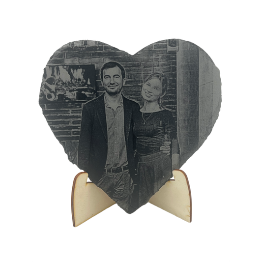 Cuore in Ardesia Personalizzato Inciso al Laser